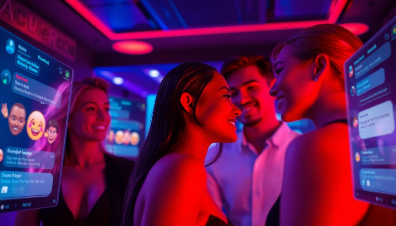 Engaging visual representation of AI porn chat experience with avatars in conversation.