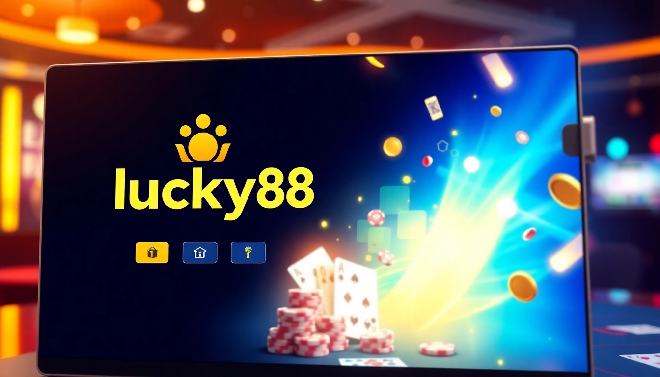 Lucky88 online casino interface showcasing vibrant games and a sense of excitement and trust.