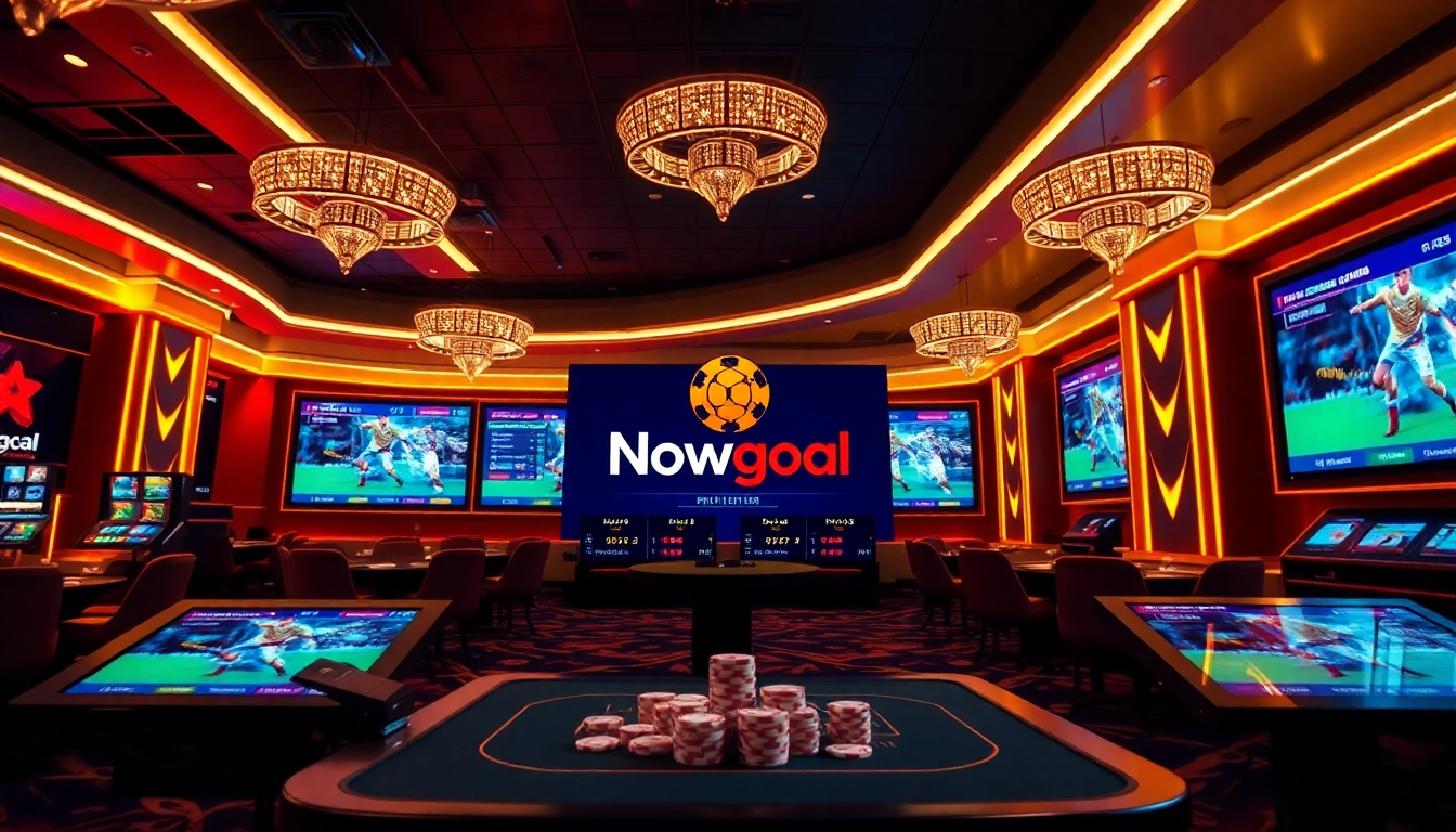 Experience Nowgoal bóng đá with live betting excitement in a luxurious casino setting.