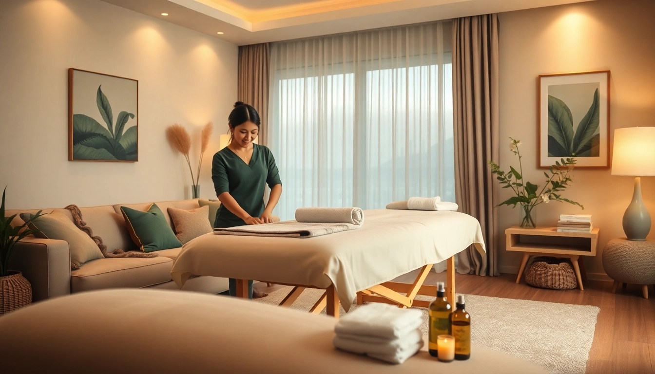편안한 가정 환경에서 전문 치료사가 있는 오산출장마사지 세팅의 매력적인 모습.