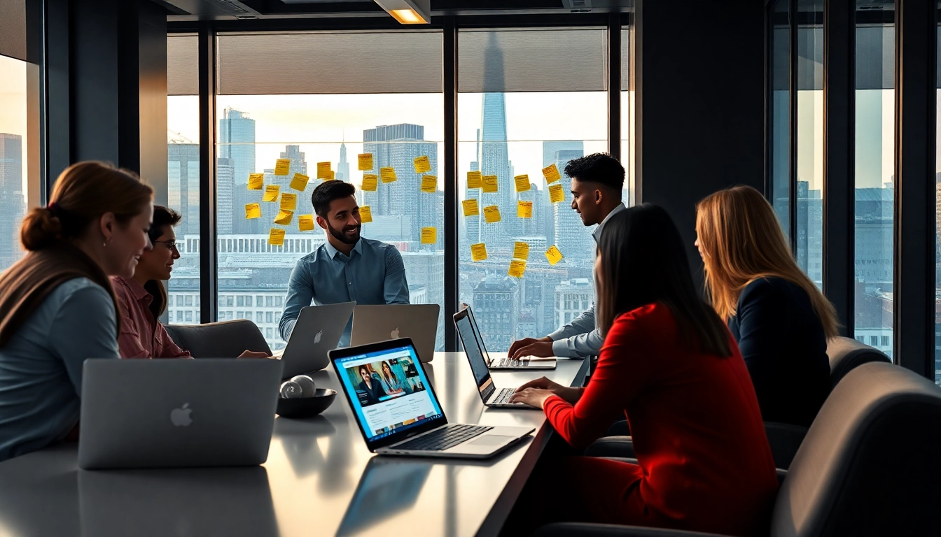 Collaborative team in NYC working on a website redesign project showcasing creativity and innovation.