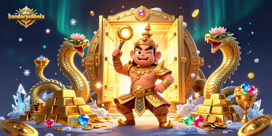 Experience thrilling luck with bandarjudibola as the Thai temple guardian winks amidst treasures.